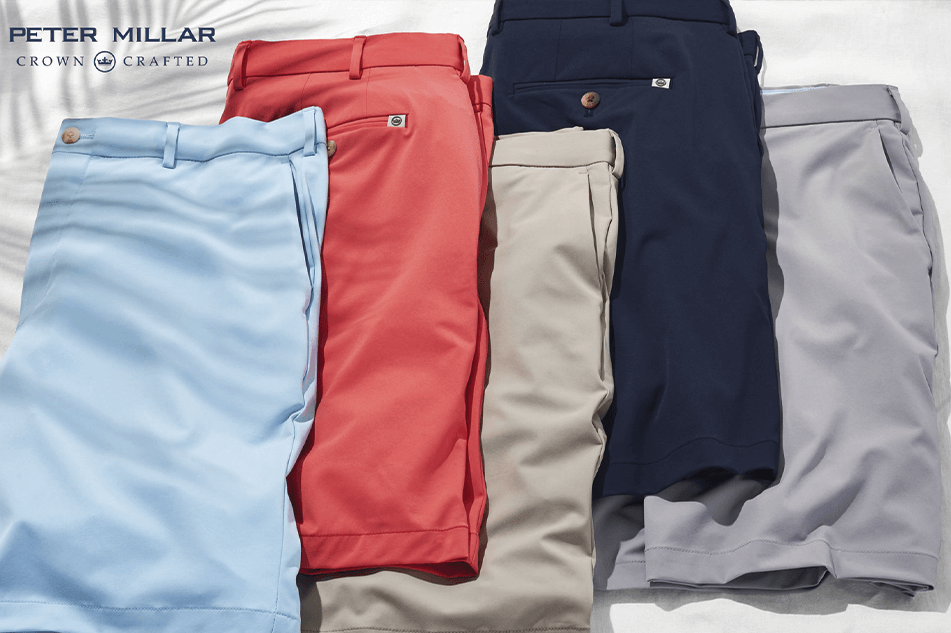 different colored peter millar luxury shorts for men in springfield illinois